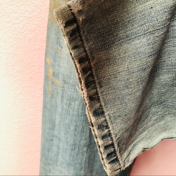 Vintage Distressed Lee Relaxed Bootcut Dungarees Grunge - Picture 8 of 16